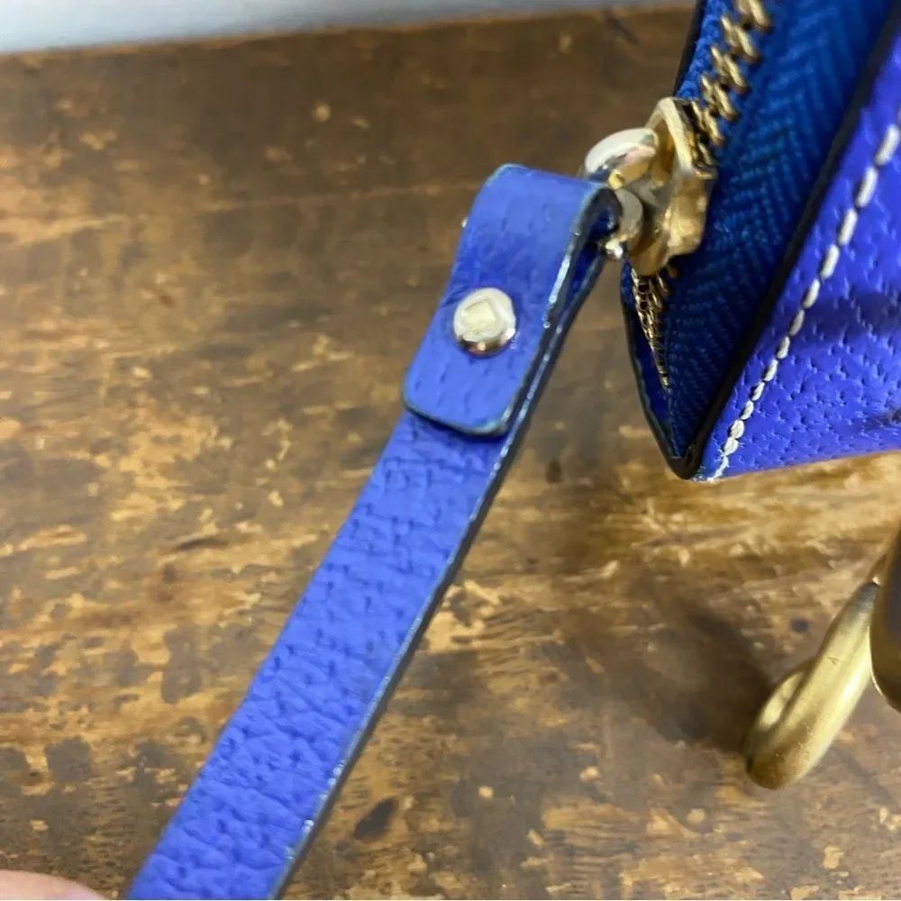 Kate Spade Neda Grand Street pebbled leather zip-around wallet in royal blue